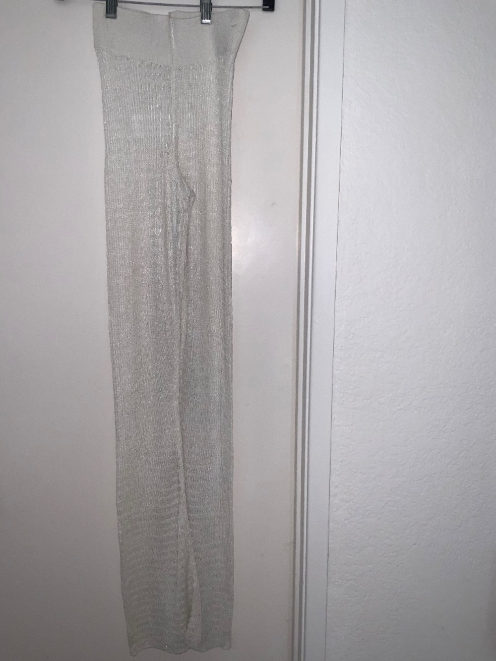 Free People Rosella Swit Pants are casual, semi-sheer sweater knit flare pants